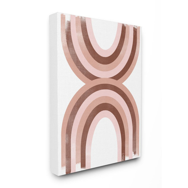 «Rainbow Retro Color Curves» par June Erica Vess - impression d'art graphique, H 48 po x l 36 po x 1,5 po, Toile tendue