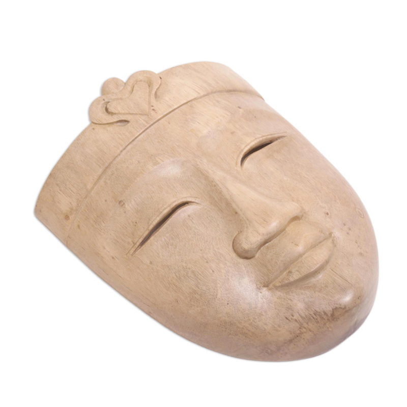 Décoration murale en bois avec masque de hibiscus célestely bouddha