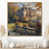 Toile avec cadre flottant or