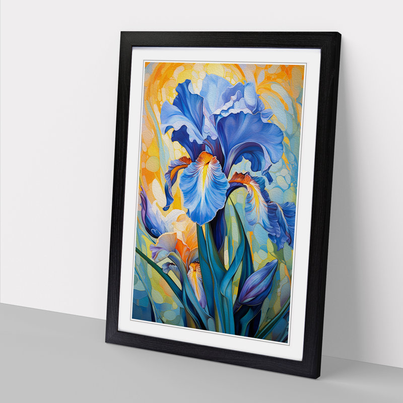 Iris Flower Dadaism No.2 - Framed Print, Black Framed, 46cm H x 34cm W x 2cm D