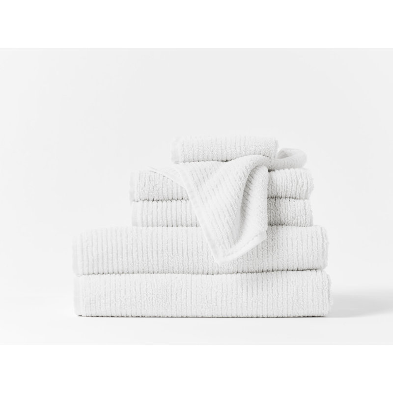 100% coton biologique Temescal, Towel Set, Blanc alpin