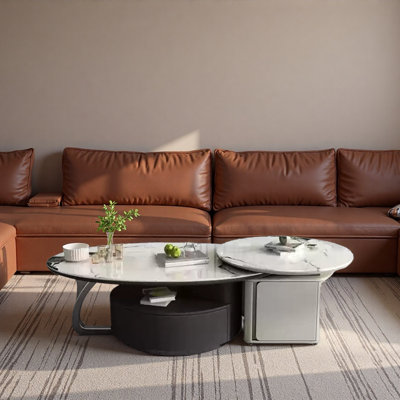 Luxury Oval Rockboard Coffee Table