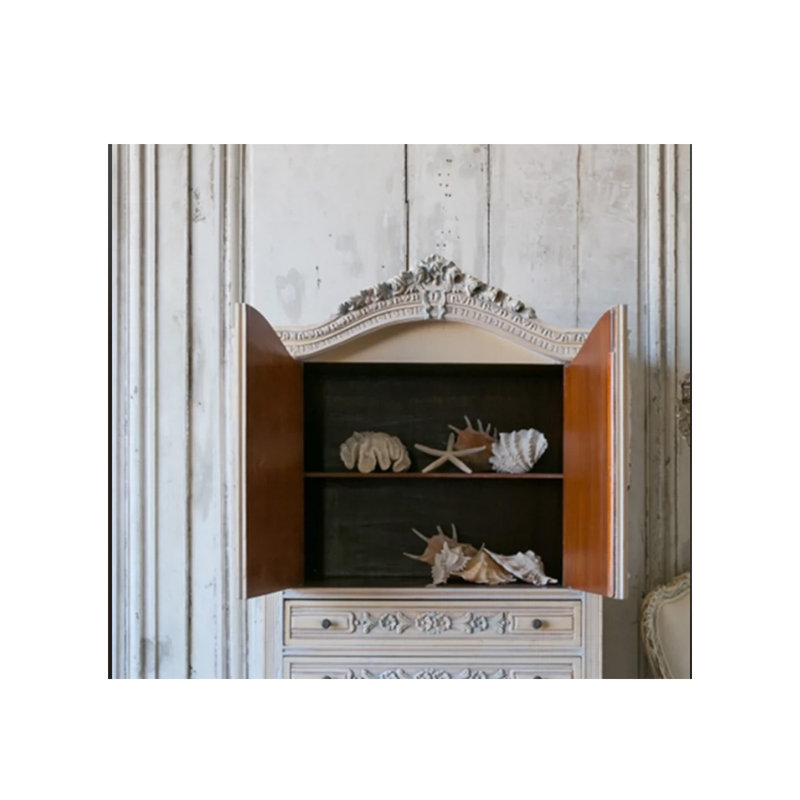 French Style Carved Accent Cabinet Accent Cabinet