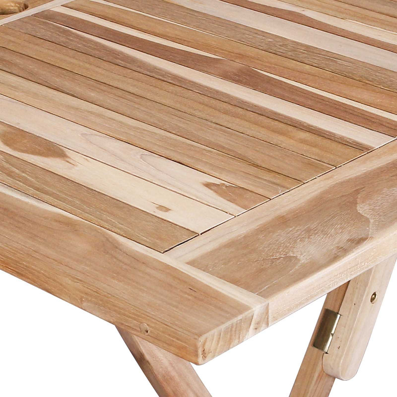 Rectangle Teak Solid Wood Outdoor Dining Table, 75.5cm H x 120cm W x 70cm D