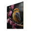 Oiseau jaune sur une fleur de cerisier IV - reproduction d'animaux sur bois de pin naturel-1835642304