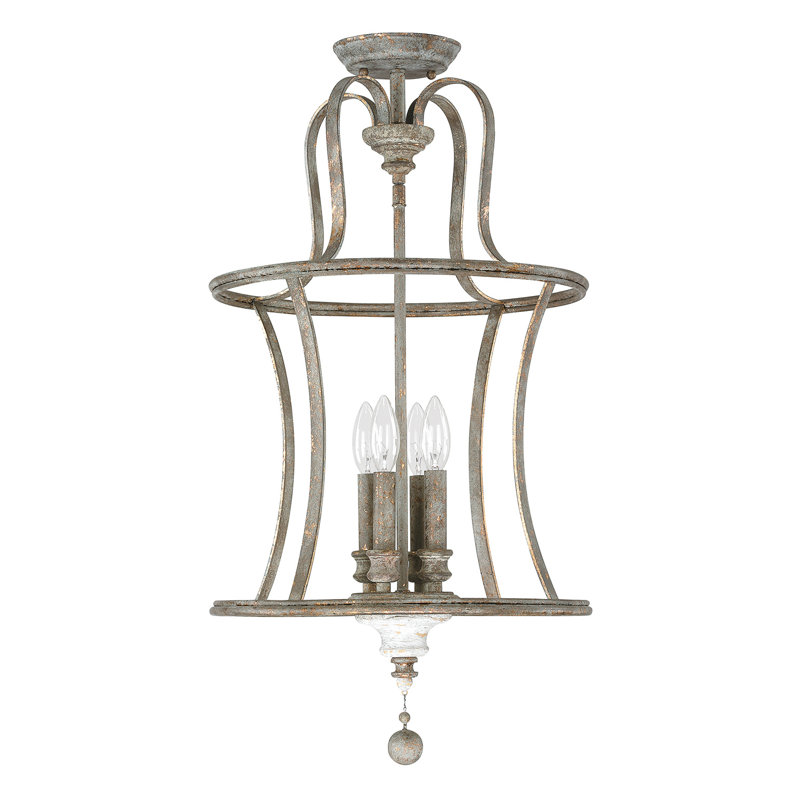 Luminaire suspendu cylindrique de style lanterne à 4 lumières Timurs