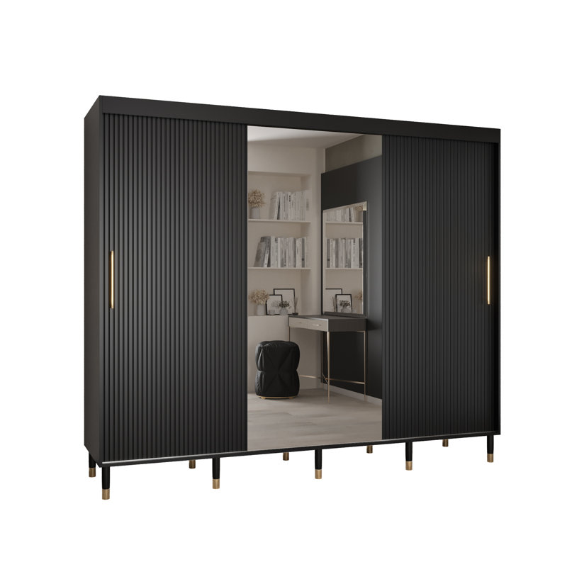 Malcome 2 Door Manufactured Wood Wardrobe, Black