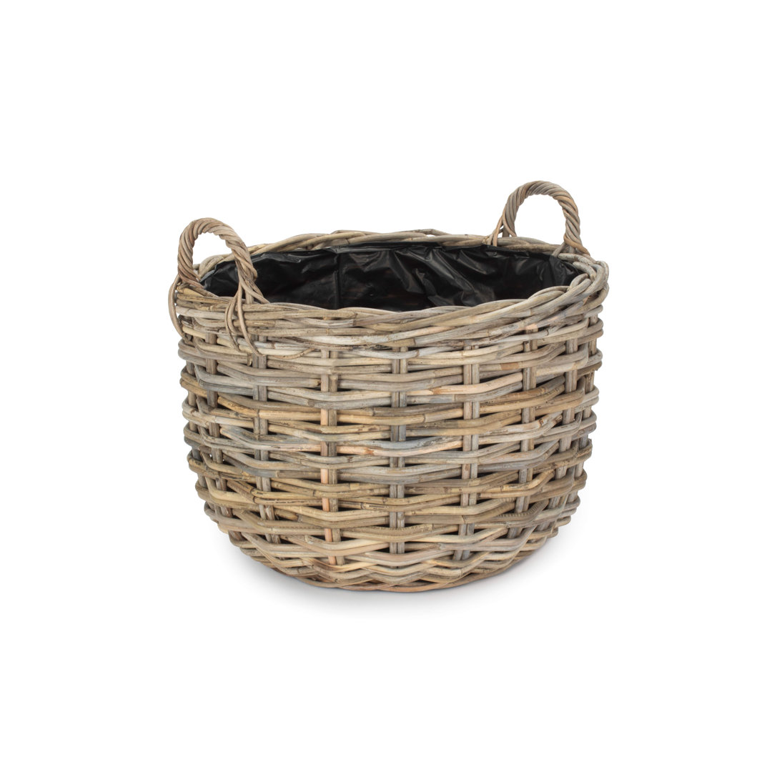 Wicker Curved Base Rattan Planter with Lining