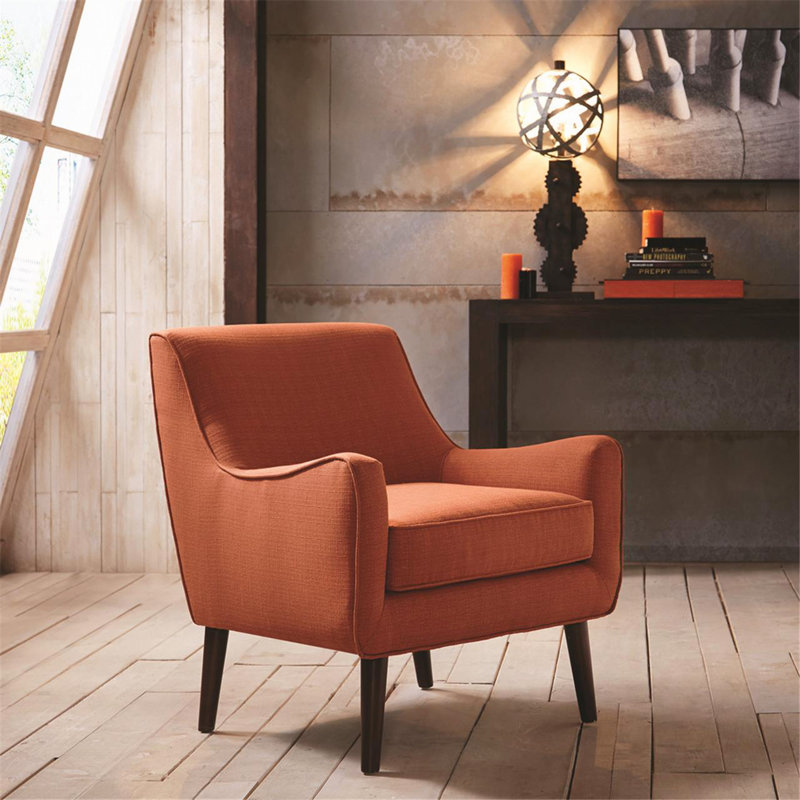 Chaise d'appoint Mid-Century, Orange brûlé