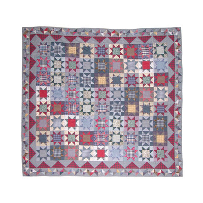 Denim Burst Rustic Cotton Patchwork Quilt