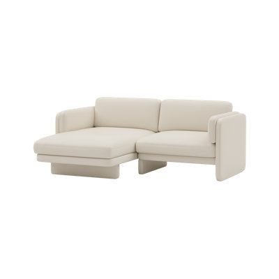 Annalise Leather 80" Left Chaise Sofa, Cream