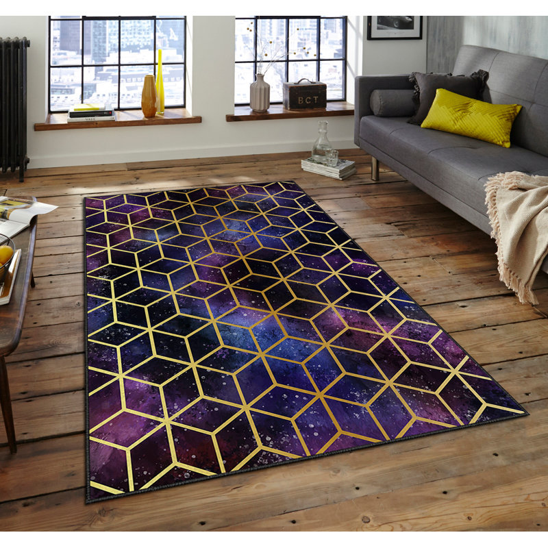 Tapis luxueux, 100% polyester, 5,9 x 9,2 pieds | Poids de 740 g / m², tissu en velours facile à nettoyer, tissu velours facile à nettoyer, hauteur des poils de 0,08 po | Lavable à la machine, parfait pour le salon et la chambre à coucher