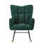 Chaise berçante ergonomique en tissu capitonné avec cadre en métal robuste pour le salon, vert-134645964