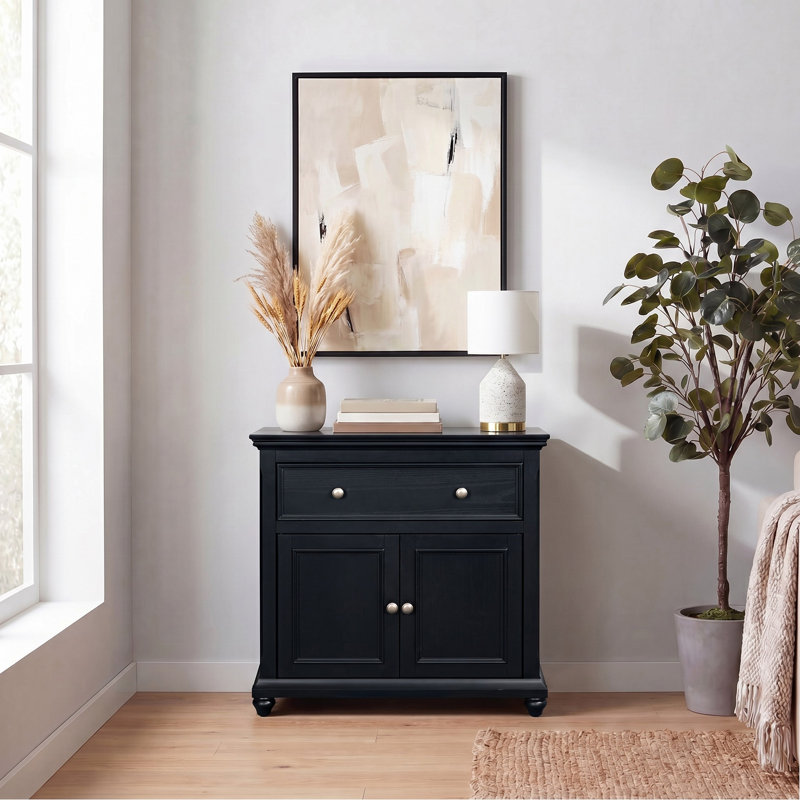 Commode 2 tiroirs Carl, Black