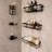 6 Pack  Capacity Bathroom Organizers and Storage, Adhesive Shower Caddy, Large No Drilling Wall-Mounted Basket, Black