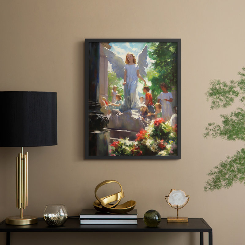 RELIGIOUS Series CDLXII Framed Print - Solid Wood, 11" H x 9" W, Black