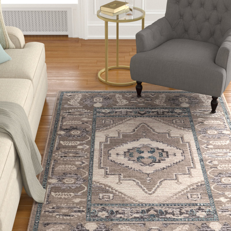 Tapis oriental ivoire et beige Coello, Rectangle 5 pi x 7 pi 6 po