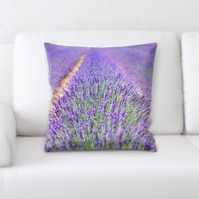 Coussin décoratif fleurs lavande