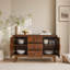 Buffet moderne du milieu du siècle de 120 cm (47,3 po) avec 2 portes et 3 tiroirs, noyer