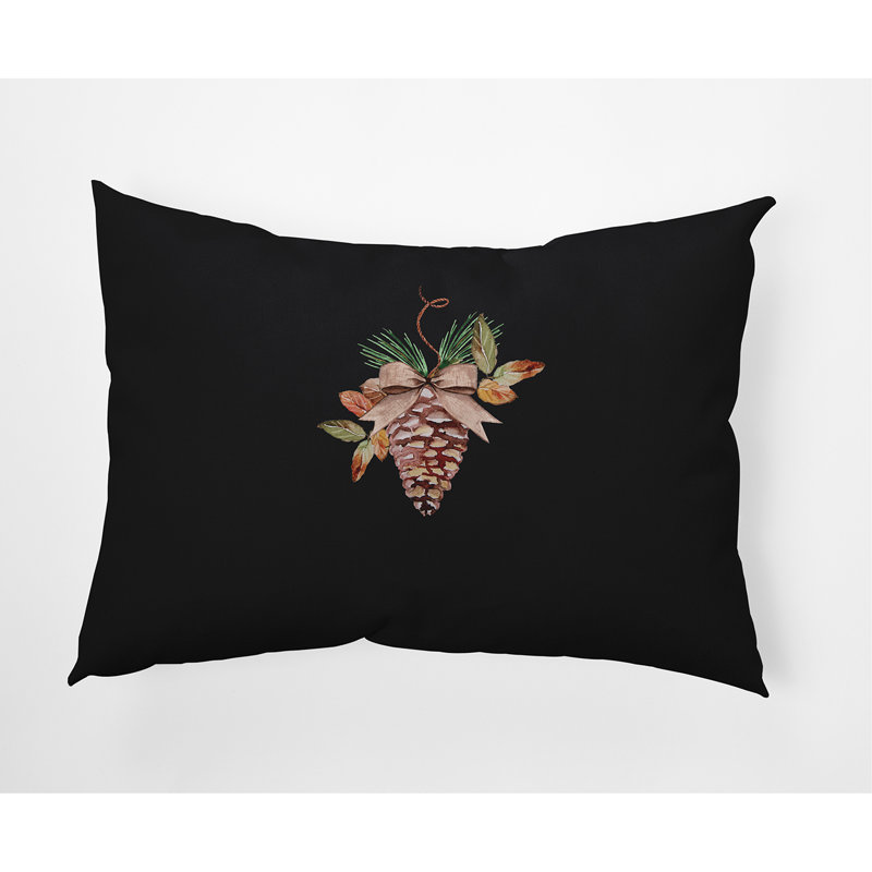  Coussin lombaire intérieur / extérieur Ornament, Noir