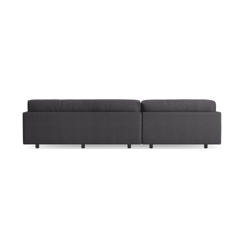 Sunday Chaise Sectional, Sanford Black Crossweave, Left Hand Facing