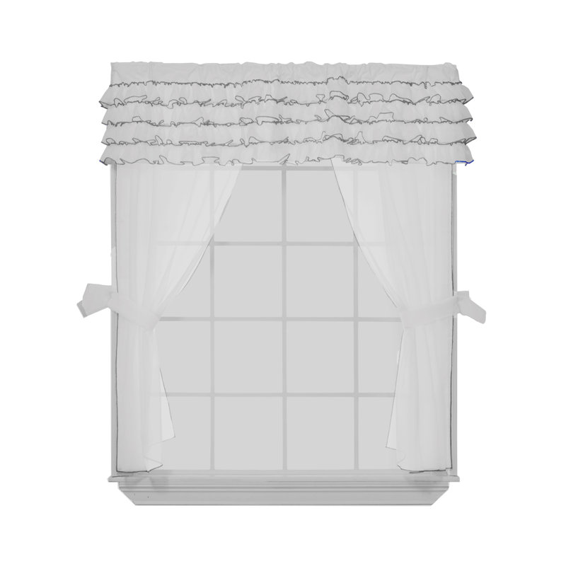 Delafuente Sheer Sliding Panel Pair, White/Gray