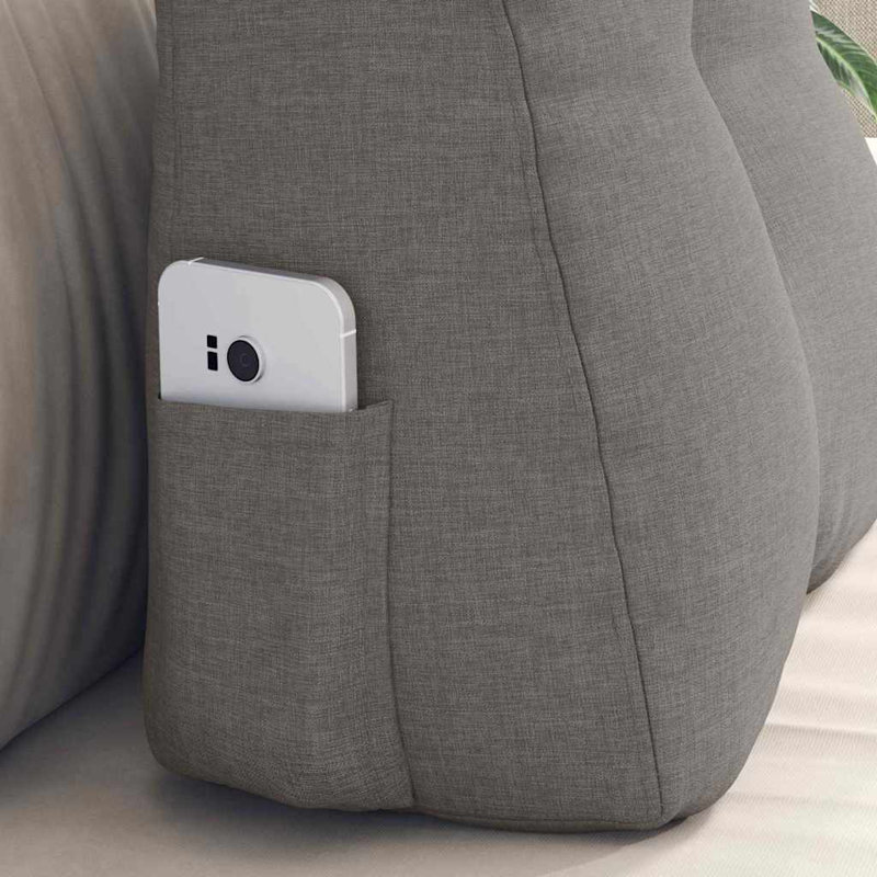  Back Pillow Brown 80 X 24 X 50 Cm Fabric, Rectangle 50cmH x 45cmW, Taupe