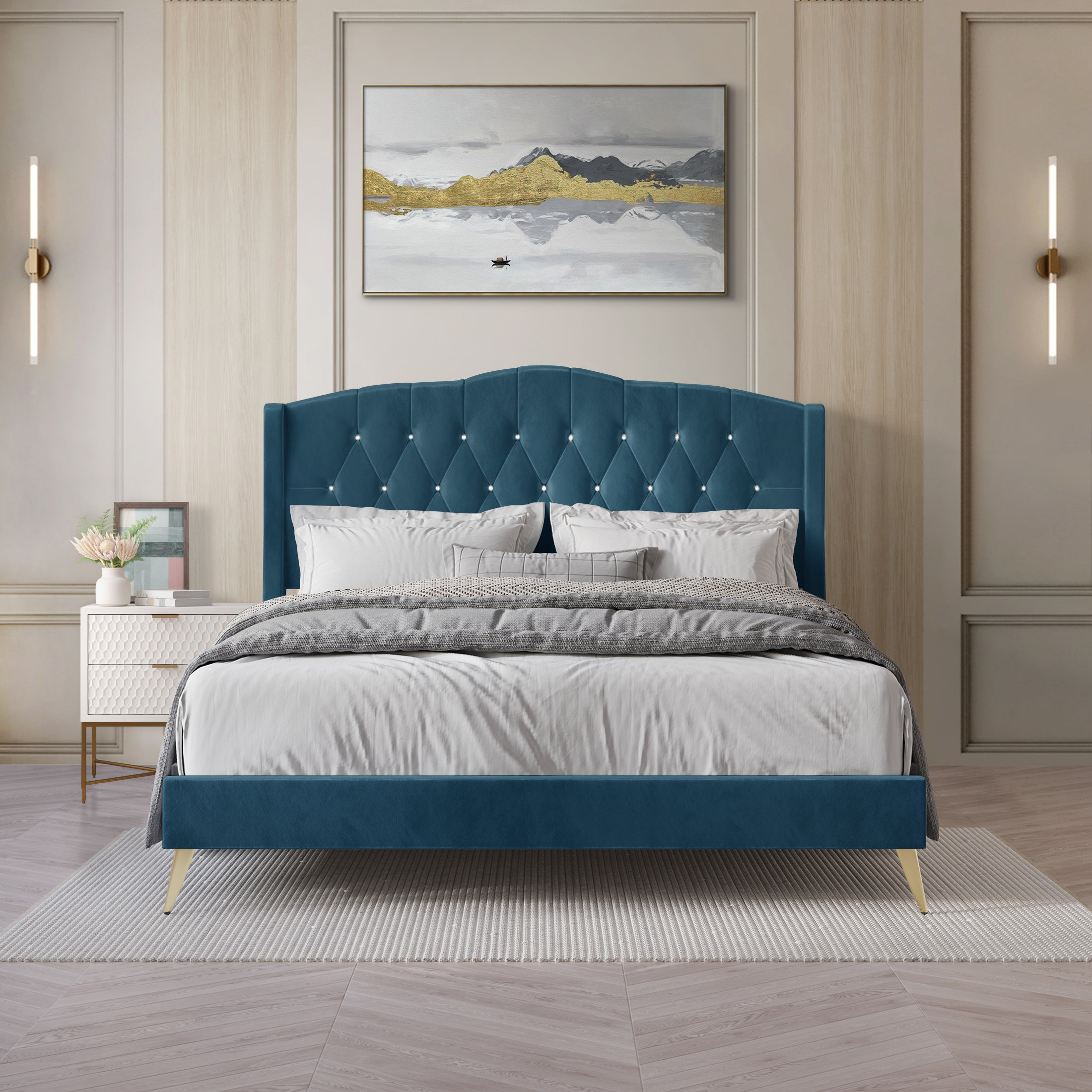 Archie Super King Short : Short Vertical Padded Headboard