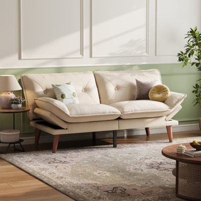 Canapé-lit futon convertible capitonné 66 po Serta