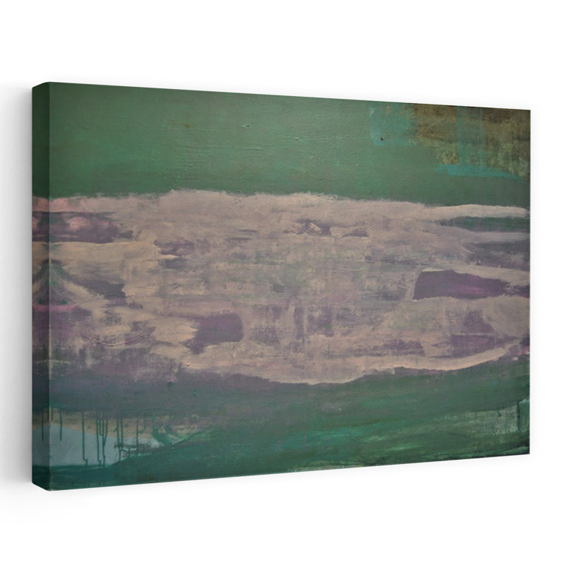 «Green and Pink Natur Contemporary Landscape Nature», art mural, H 24 po x l 16 po