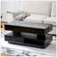 Table basse à plateau relevable avec compartiment caché, 2 tiroirs de rangement et lumières DEL réglables, mobilier de salon multifonctionnel moderne-671474407