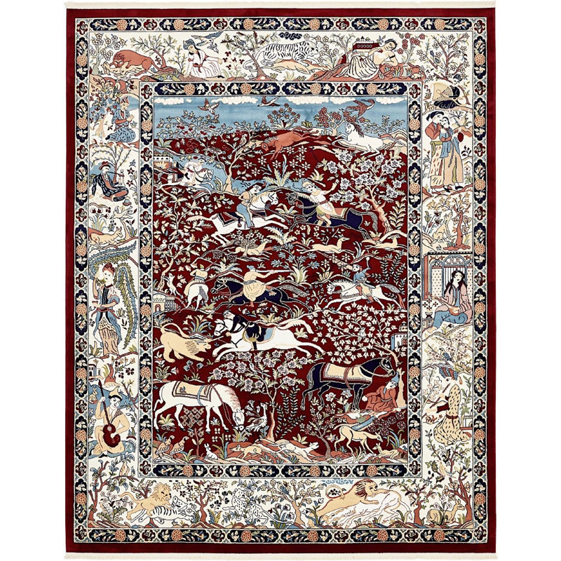 Tapis de style oriental multicolore Ledger, Rectangle 7 pi 10 po x 10 pi