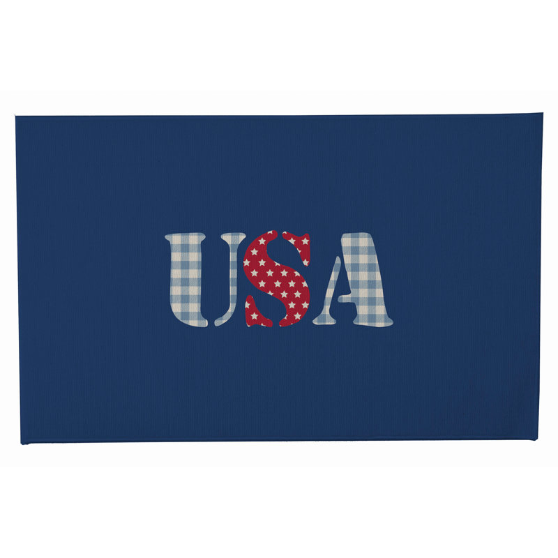 Paillasson décoratif USA Gingham, L 21 po x L 34 po 
