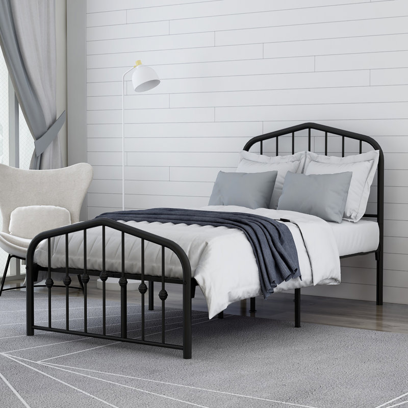 Lit plateforme Bernitta, Simple, Noir