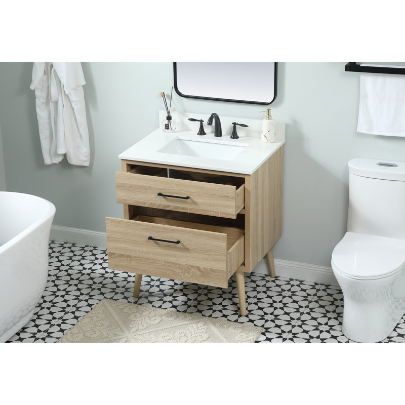 Ensemble de meuble-lavabo simple 30 po Steinfeldt, Bois de manguier