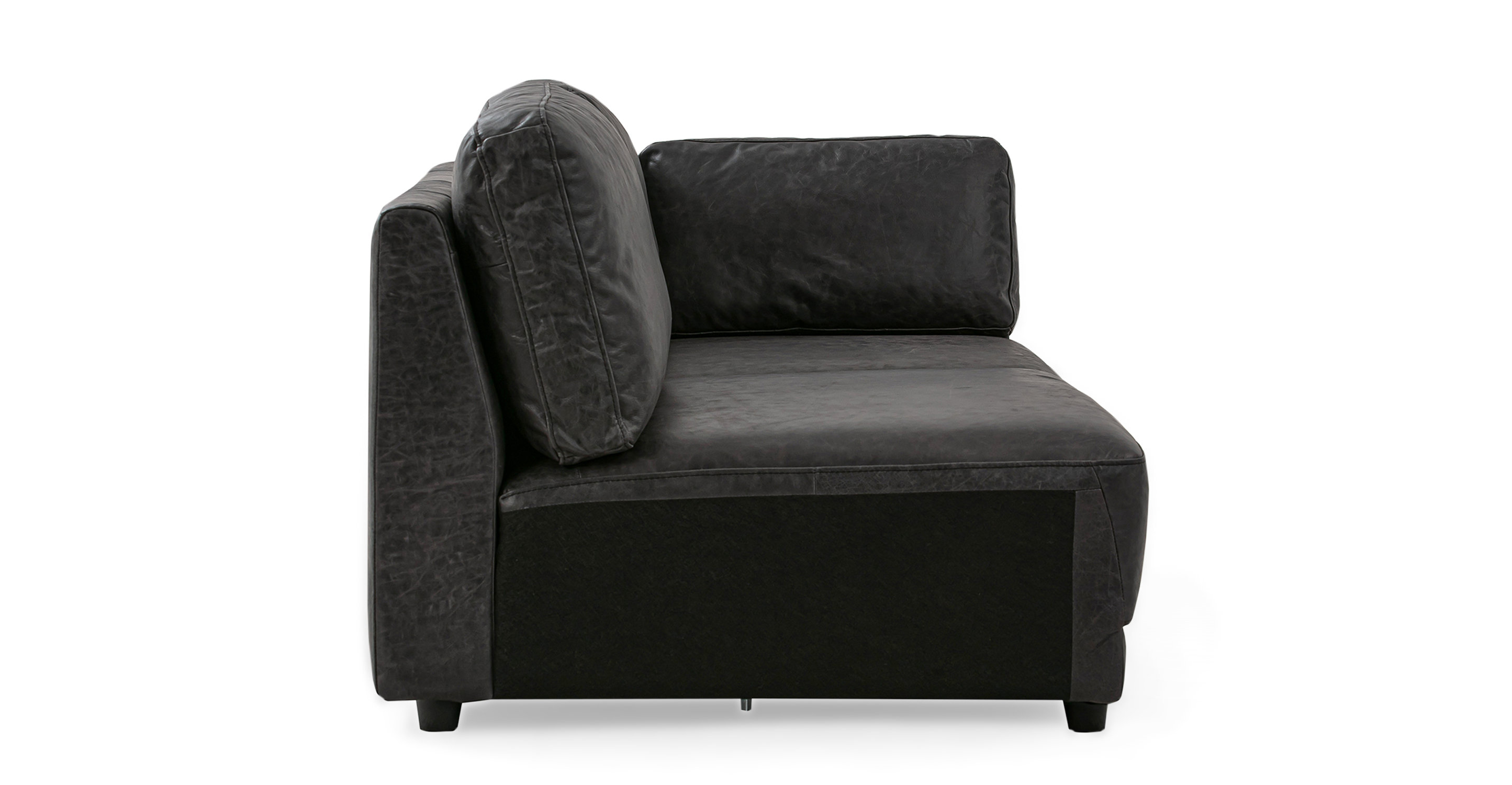 Ebony Domus 71 Leather Armless Sofa