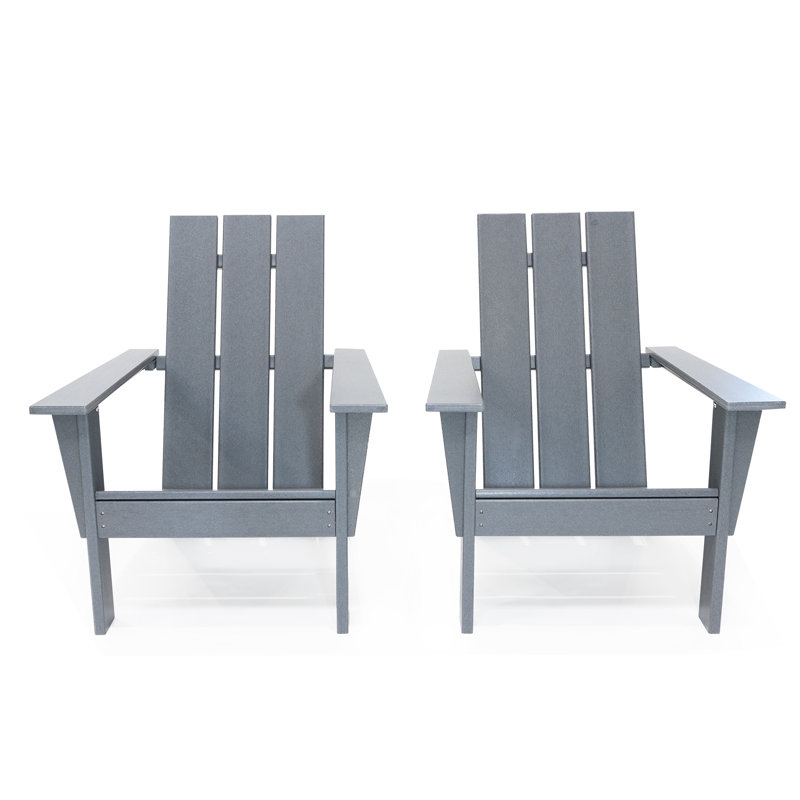 LuXeo Arcadia HDPE Outdoor Adirondack Chair, Gray