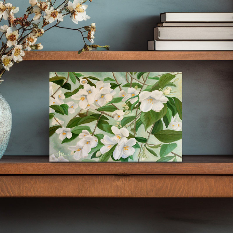 White Jasmine Blooms by Angeles M. Pomata - Wrapped Canvas Print, 45.72 cm H x 30.48 cm W
