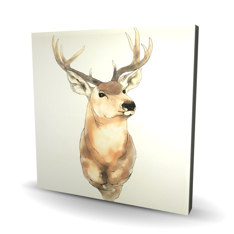 Portrait de cerf - art mural en toile brun pour la décoration intérieure