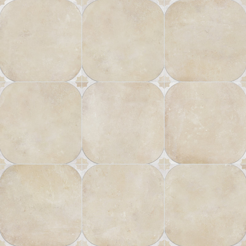 Tetuan 17" x 17" Porcelain Moroccan Wall & Floor Tile, Beige