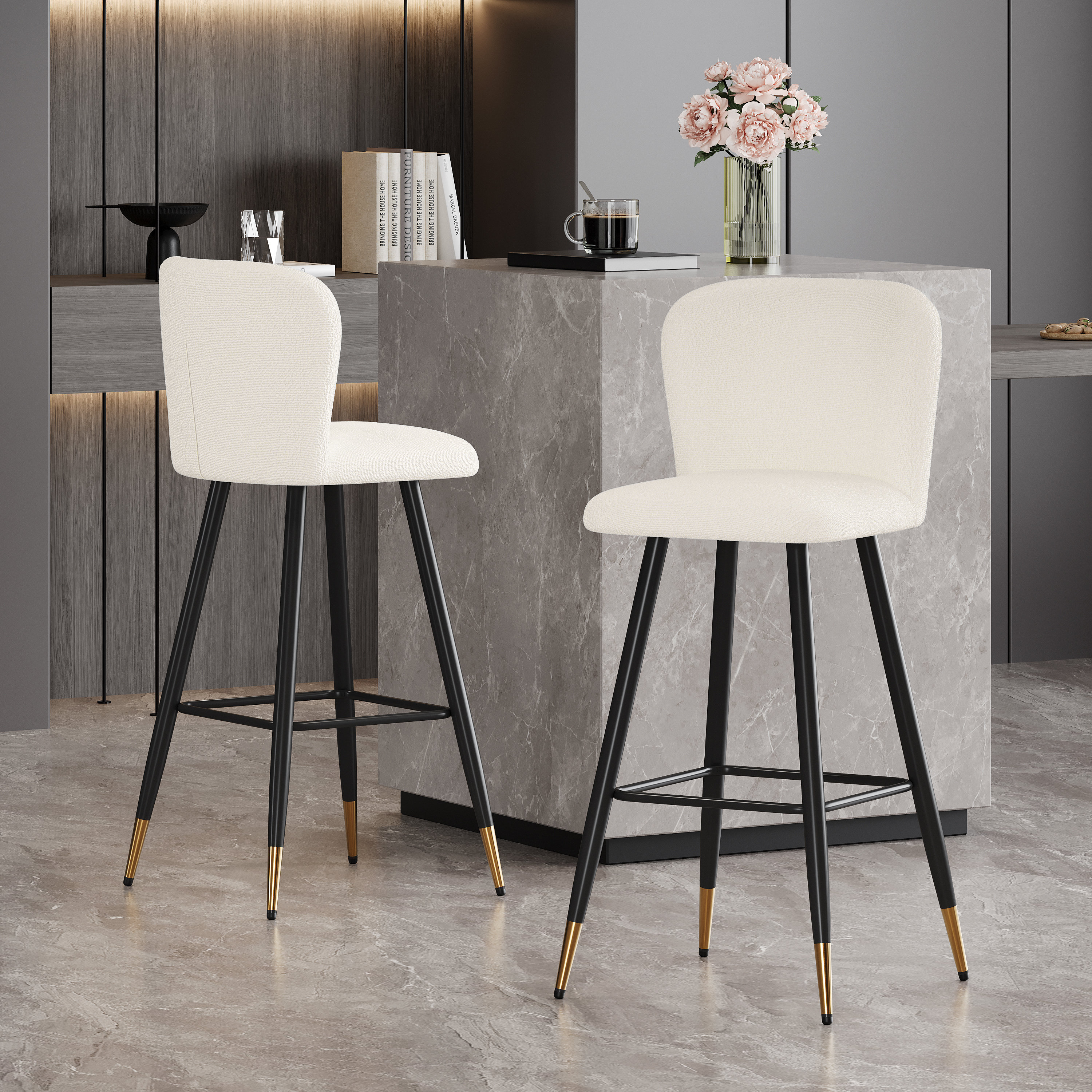 Mercer41 Arjun Upholstered Counter Stools & Barstools | Wayfair