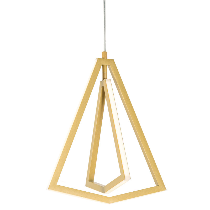 Luminaire suspendu géométrique 1 lumière à DEL Mor, Or