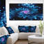 «Blue Fractal Flower with Shiny Particles», impression sur toile tendue-19240364