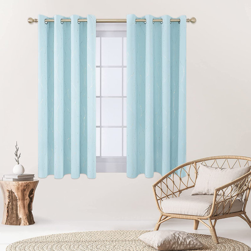 Kellea Room Darkening Curtain Pair, 52" W x 54" L, Sky Blue
