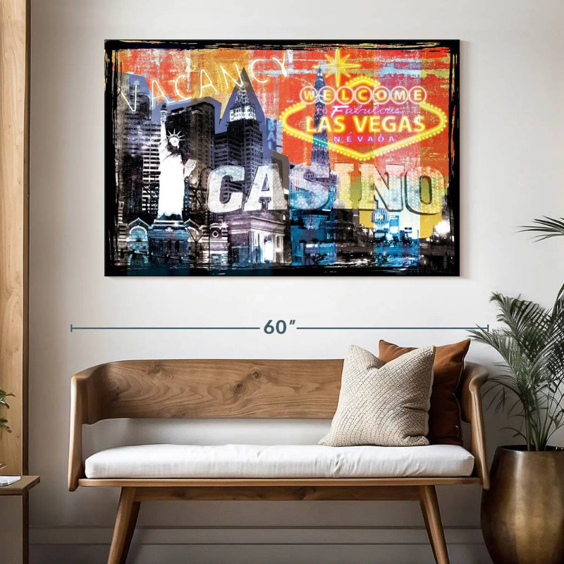 Rorry Las Vegas City Signages Grunge, 34" H x 51" W