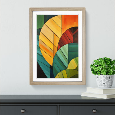 Palm Leaf Constructivism No.3 - Single Picture Frame Print on Wood