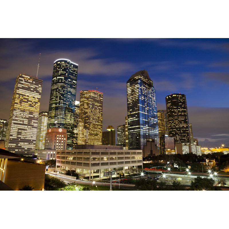 Houston at Night Time - Photographie sur toile tendue, H 8 po x l 12 po