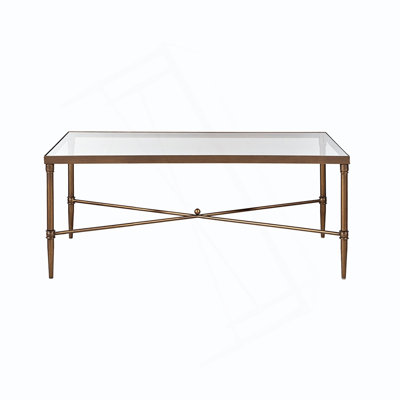 Rectangle Coffee Table With Metal Frame And Tempered Glass Top, A Stylish And Functional Addition To Your Living Space. by Rosdorf Park