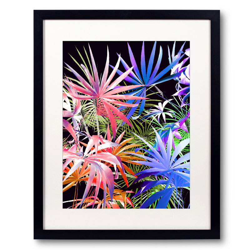 Tropical Foliage 2 Print by Angel Estevez, Black Framed Canvas, 32" H x 24" W