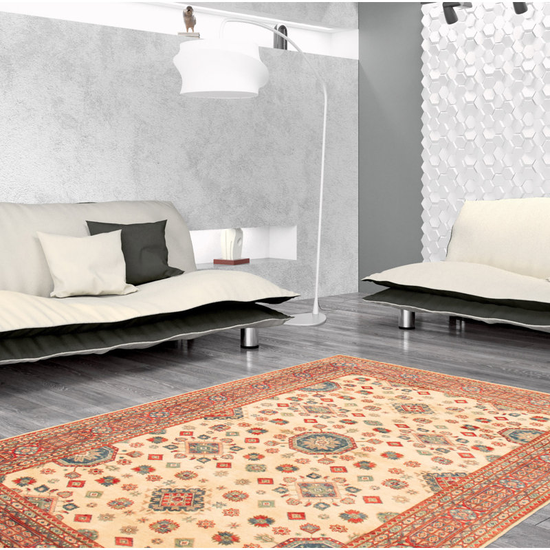 Radee One-of-a-Kind 6'8" X 10'0" New Age Wool Area Rug in Cream